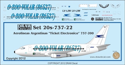 1:200 Aerolineas Argentinas Boeing 737-200 'Ticket Electronico'