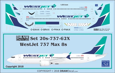 1:200 WestJet Boeing 737-MAX8