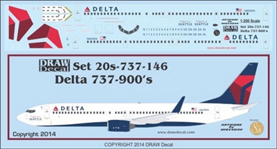 1:200 Delta Airlines (2007 cs) Boeing 737-900(W)