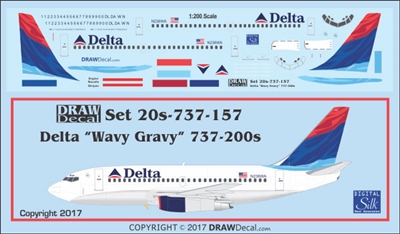 1:200 Delta Airlines 'Wavy Gravy' Boeing 737-200