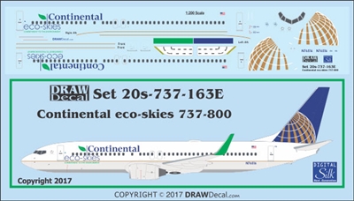 1:200 Continental Airlines 'eco skies' Boeing 737-800