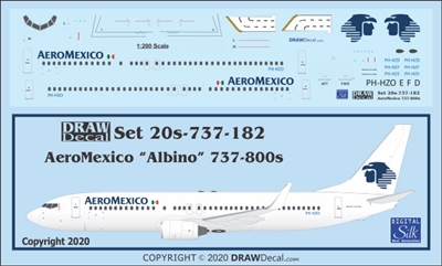 1:200 AeroMexico Boeing 737-800 (white cs)