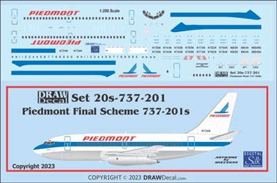 1:200 Piedmont Airlines Boeing 737-200