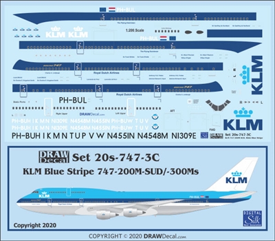 1:200 KLM Boeing 747-200B SUD, -300