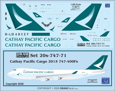 1:200 Cathay Pacific Cargo (2015 cs) Boeing 747-400F
