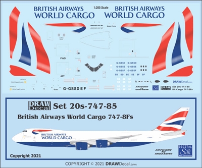 1:200 British Airways World Cargo Boeing 747-8F