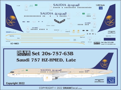 1:200 Saudia / Saudi Royal Flight (later cs) Boeing 757-200