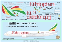 1:200 Ethiopian New Colors Boeing 767-300