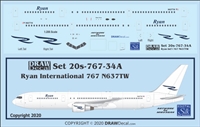 1:200 Ryan International Boeing 767-300 (N637TW)