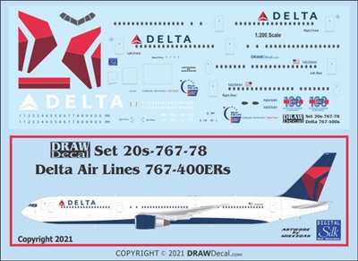 1:200 Delta Airlines (2007 cs) Boeing 767-400ER