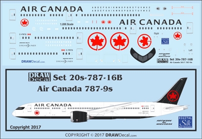 1:200 Air Canada (2017 cs)  Boeing 787-9