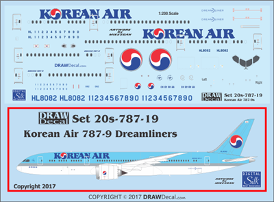 1:200 Korean Air Boeing 787-9