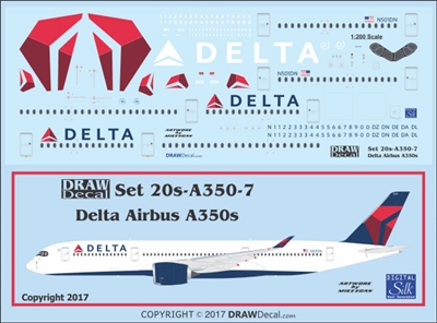 1:200 Delta Airlines Airbus A350-900