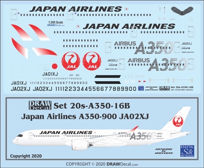 1:200 Japan Airlines Airbus A.350-900 (JA02XJ, silver details)