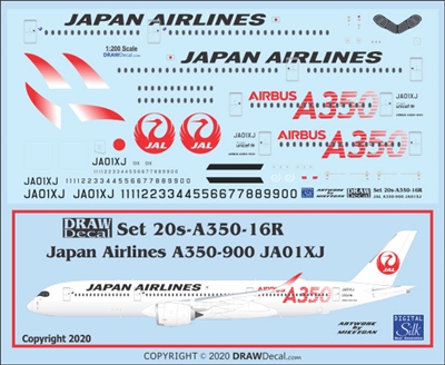 1:200 Japan Airlines Airbus A.350-900 (JA01XJ, red details)