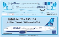1:144 JetBlue Airbus A.320 'Mosaic' (billboard titles)