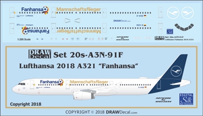 1:200 Lufthansa (2018 cs) 'Fanhansa' Airbus A.321
