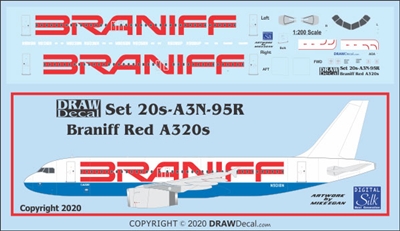 1:200 Braniff (red titles) Airbus A.320