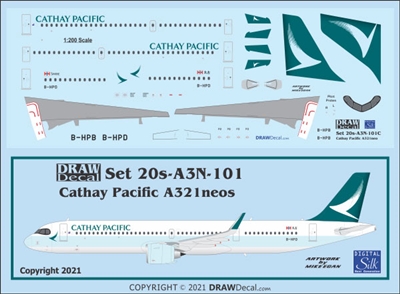 1:200 Cathay Pacific Airbus A.321NEO (with corogard)