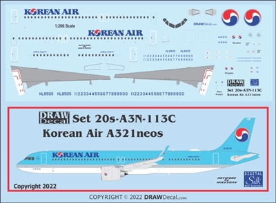 1:200 Korean Air Airbus A.321NEO (with Corogard)