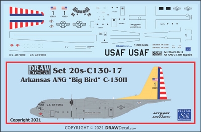 1:200 USAF 'Arkansas ANG' "Big Bird" C.130H Hercules