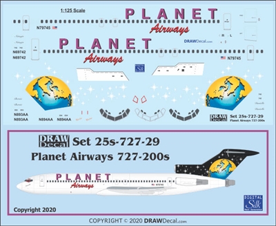 1:125 Planet Airways Boeing 727-200