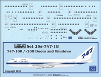 1:125 Boeing 747-100 / -200 Windows, Door & Details