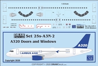 1:125 Airbus A.320 Door, Window and Windshield Set