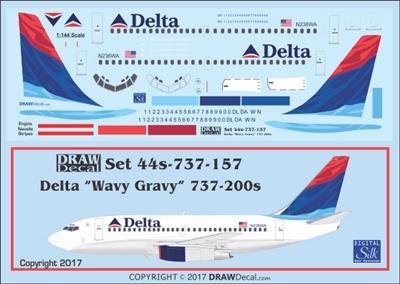 1:144 Delta Airlines 'Wavy Gravy" Boeing 737-200