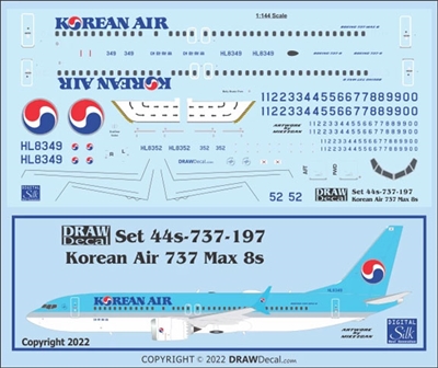 1:144 Korean Air Boeing 737-MAX8