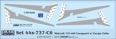 1:144 Boeing 737-400 Corogard (Minicraft kit, Top surfaces only, with wing escape markings) (Two Sets)