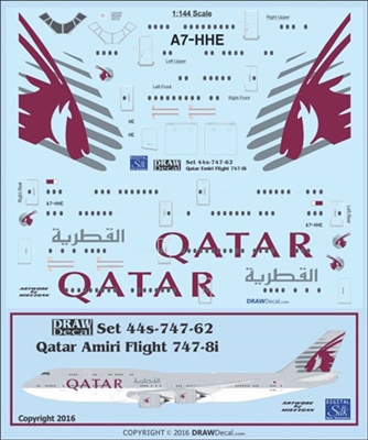1:144 Qatar Amiri Flight Boeing 747-8