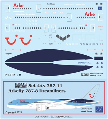 1:144 Arkefly Boeing 787-8 (with dark blue fuselage stripe)