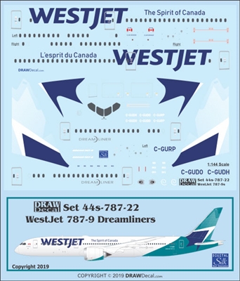 1:144 Westjet Boeing 787-9
