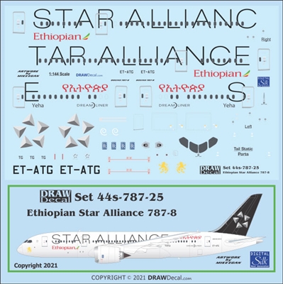 1:144 Ethiopian Airlines 'Star Alliance' Boeing 787-8