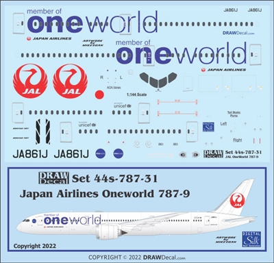 1:144 Japan Airlines 'OneWorld' Boeing 787-9