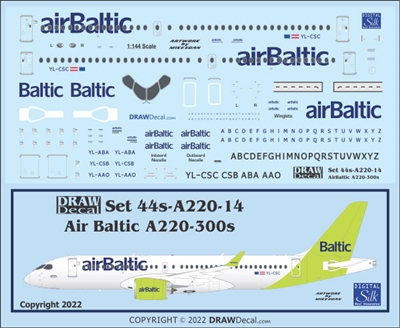 1:144 Air Baltic Airbus A.220-300