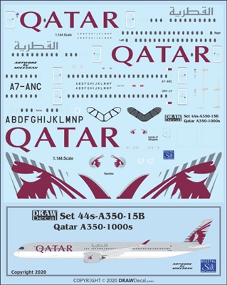 1:144 Qatar Airways Airbus A.350-1000