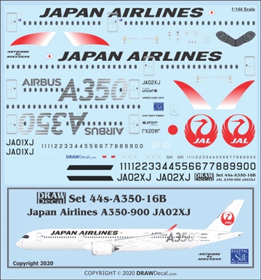 1:144 Japan Airlines Airbus A.350-900 (JA02XJ, silver details)