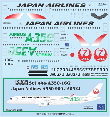 1:144 Japan Airlines Airbus A.350-900 (JA03XJ, green details)