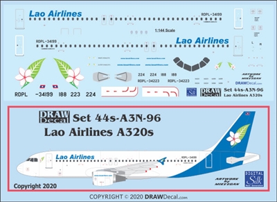 1:144 Lao Airlines Airbus A.320