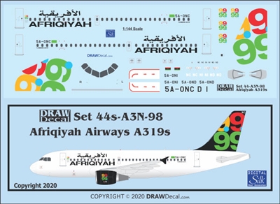 1:144 Afriqiyah Airways Airbus A.319