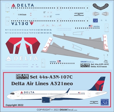 1:144 Delta Airlines Airbus A.321NEO (with Corogard)