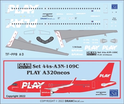 1:144 PLAY Airbus A.320NEO (with Corogard)