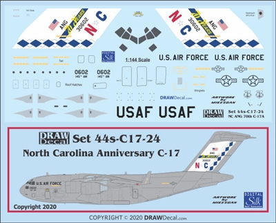 1:144 USAF North Carolina ANG  '70th Anniversary' McDD C17 Globemaster III