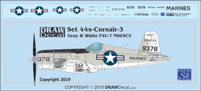 1:144 US Navy 'Gray and White' F4U-7 Corsair (N965CV)