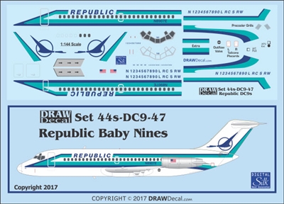 1:144 Republic Airlines Douglas DC-9-14/-15