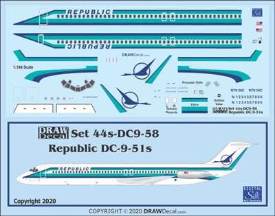 1:144 Republic Airlines Douglas DC-9-51