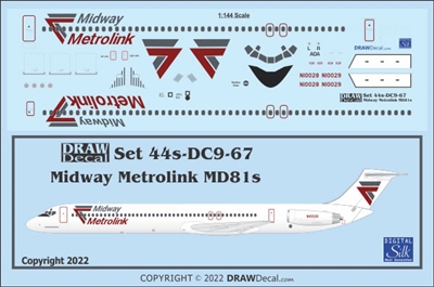 1:144 Midway Airlines Metrolink McDD MD80