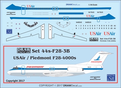 1:144 Piedmont Fokker F28-4000